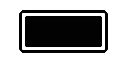 Fototapeta premium Empty rectangular sign frame icon for road signage or text placeholder.