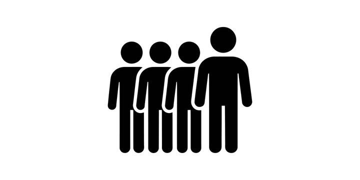 Leadership icon with black figures representing teamwork and success.