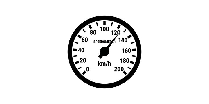 Black car speedometer dashboard gauge showing high speed performance.