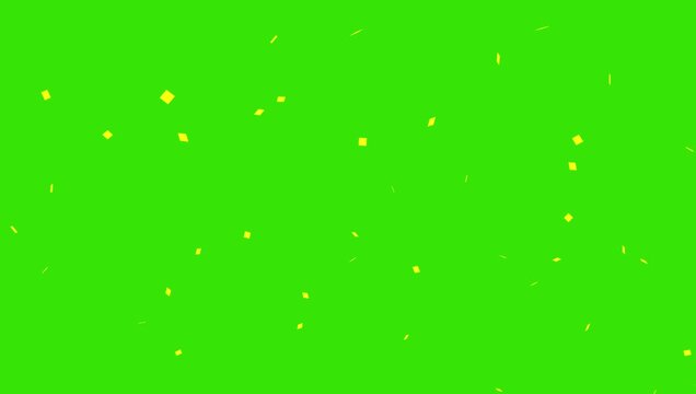 Gold confetti explosion on the green screen.pixel polly .