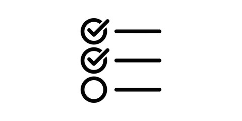 Tasks checklist with circular check marks for project management use. © SAJID