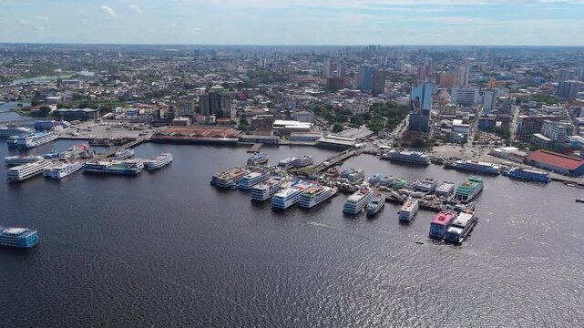 Boarding ships at the Port of Manaus, Amazonas
