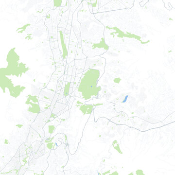 Minimal vector city map of Quito with streets, districts and road network