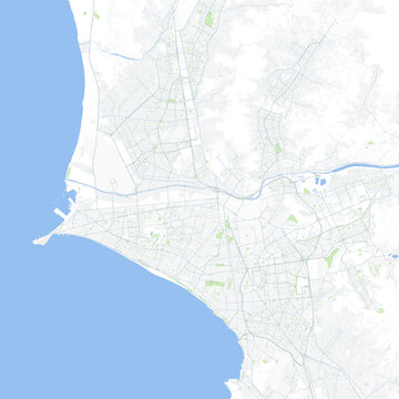 Minimal vector city map of Lima with streets, districts and road network
