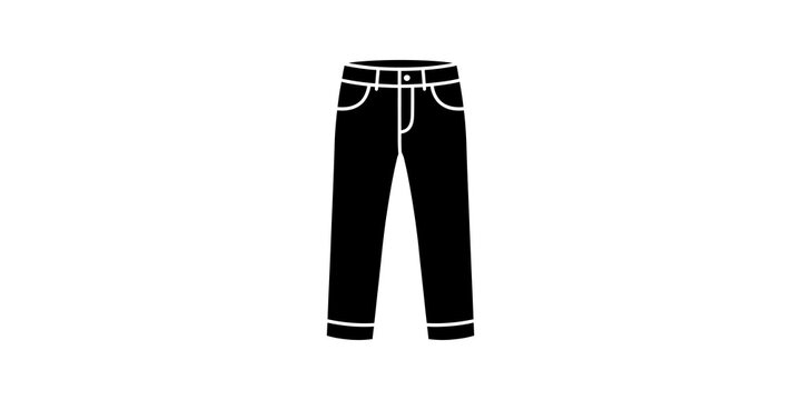 Denim jeans pants black flat icon for casual clothing fashion inventory.