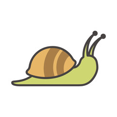 Cartoon snail with shell and antennae © miftakhur