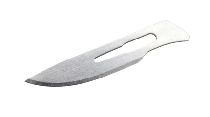 Obraz premium Sharp surgical scalpel blade size ten made of carbon steel for professional medical cuts.