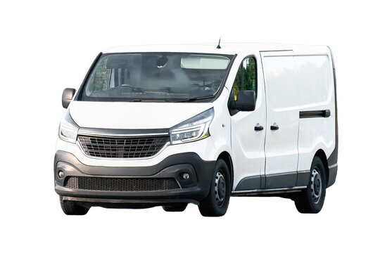 Isolated white van for transportation industry concept