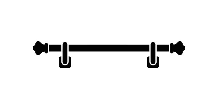Curtain rod fixture with decorative finials for window interior hardware.
