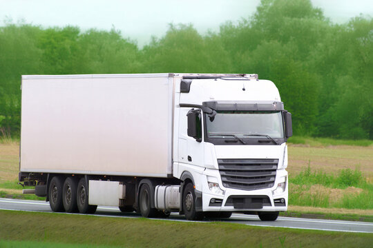 Heavy commercial trucking vehicle on highway