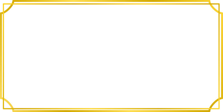 Elegant thin gold border frame with rounded corners for wedding invitations