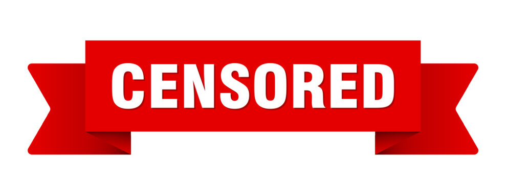 censored ribbon isolated on transparent background. censored ribbon