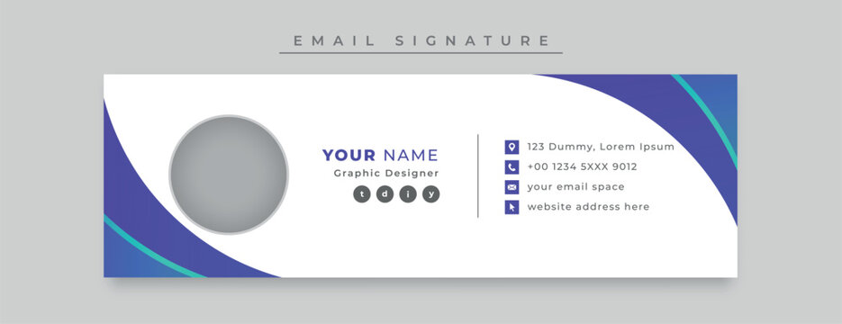 Email signature card, minimal style email signature tempalte