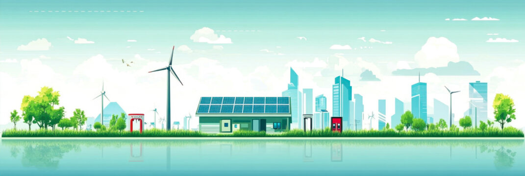 Environmental care concept green energy from renewable sources