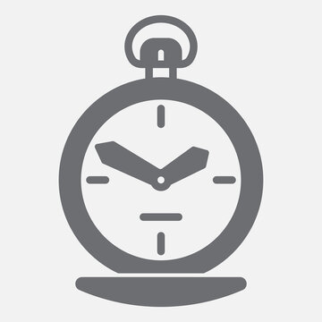 Pocket watches solid icon, classic and elegance concept. Vector graphics. Keychain clock, compact watch sign with glyph style icon for mobile or web design