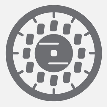 Digital dial solid icon, time and technology concept. Vector graphics. Dial with led screen, digital time sign with glyph style icon for mobile or web design