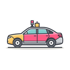 Fototapeta premium Autonomous Robotaxi with Sensors on Transparent Background