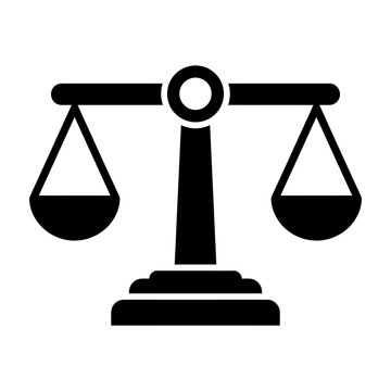 Balance scale icon justice law symbol