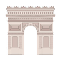 Fototapeta premium Arc of Triomphe Paris France Landmark Vector Illustration