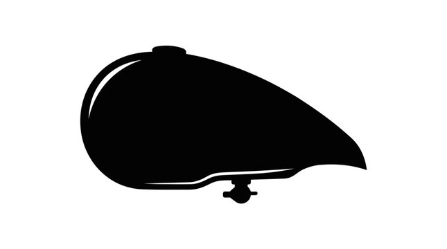 Motorcycle fuel tank silhouette vector illustration isolated on white background