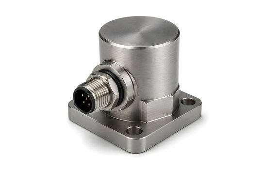 Brushed steel sensor connector with multiple pins for industrial measurement and electrical syste