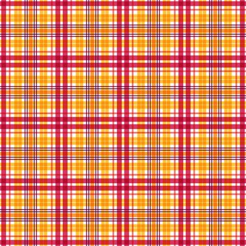 Warm Autumn Plaid Seamless Pattern with Red and Orange Stripes