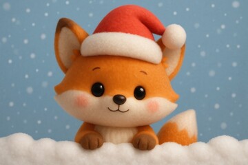 Fototapeta premium Cute festive fox wallpaper