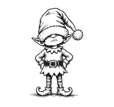 Cute Christmas Elf With Santa Hat