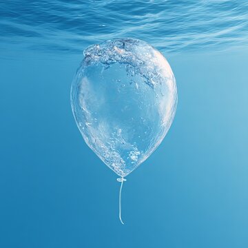 Underwater Water Balloon - A Captivating Aquatic Sphere of Liquid.