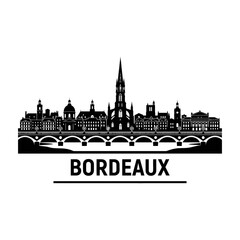 Fototapeta premium Bordeaux city skyline with bridge and cathedral France