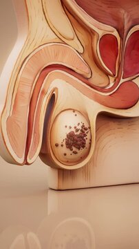Conceptual 3D animation of testicular cancer and tumor growth