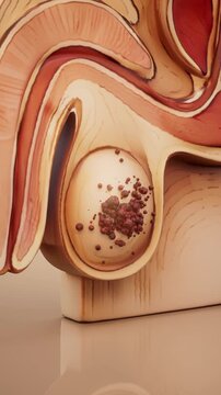 Conceptual 3D animation of testicular cancer and tumor growth