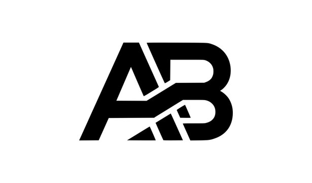 Minimalist AB Interlocking Monogram Logo Lettermark Vector Design