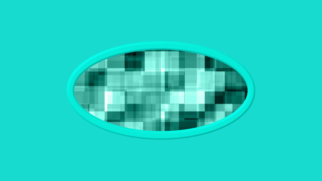 Glitch art frameworks center a creative oval overlay frame over dark tracks. Experimental video transition production packages leverage this high contrast digital glitch art tool.