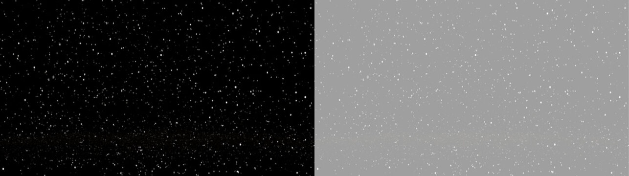 Floating glowing dust particles background overlay. White sparkling light dots on transparent background