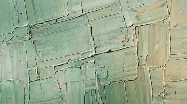 Abstract Green Oil Painting Impasto Texture Background