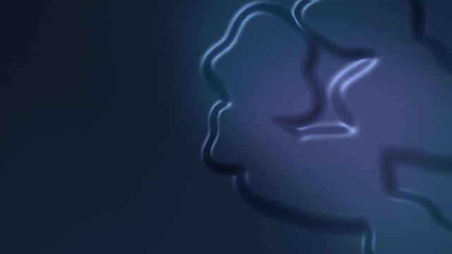 Abstract blue shapes on dark background. 2d animation