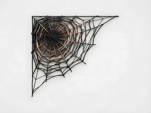 Intricate Metal Wire Sculpture Displaying Geometric Precision and Abstract Three-Dimensional Starburst Design