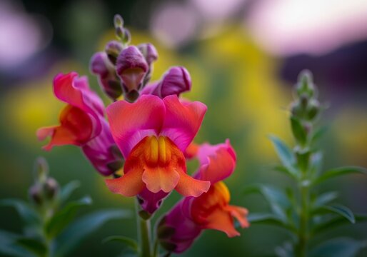Vibrant Snapdragons in Bloom - A Close-Up of Natures Beauty.