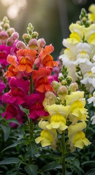 Vibrant Snapdragons in Full Bloom - A Colorful Display of Natures Beauty.