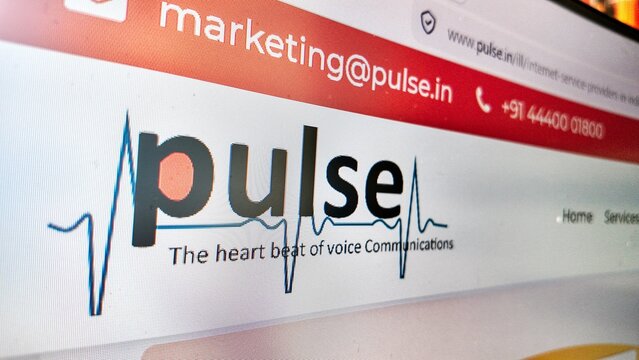  a computer screen with pulse.in website displayed..Pulse.in, is the official website for Pulse Telesystems, an Indian cloud communication and internet service provide