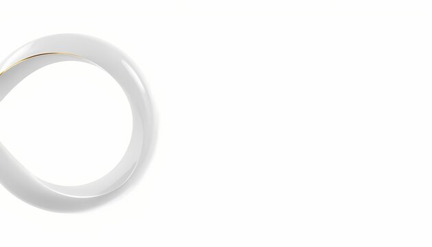 Circular Economy Loop Concept with White Ceramic Mobius Strip and Gold Accents