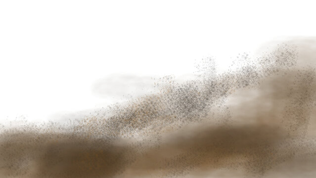 Brown desert sand dust cloud overlay isolated on transparent background png