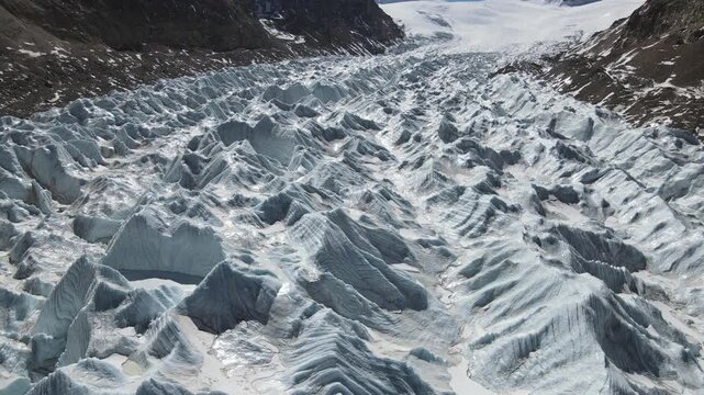 Aerial View of Qudengnima Glacier/Choden Nima Glacier  in Tibet, Ancient Ice Formation
