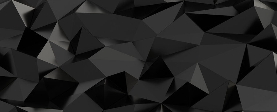 Modern abstract background featuring a dark, low-poly geometric pattern with subtle shadows.