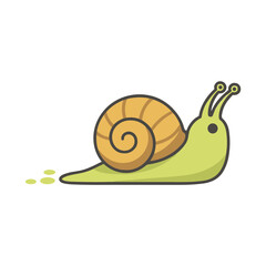 Cartoon snail with shell and antennae © rahmanda