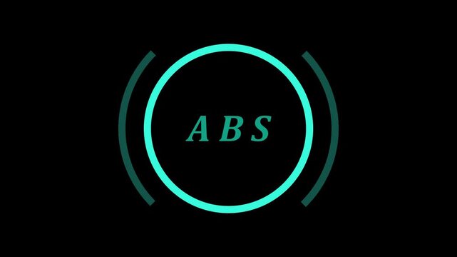 Glowing Red ABS Dashboard Light Flashing Animated Motion Graphic