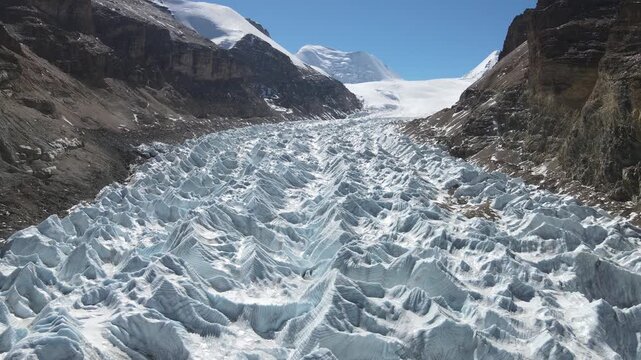 Aerial View of Qudengnima Glacier/Choden Nima Glacier  in Tibet, Ancient Ice Formation