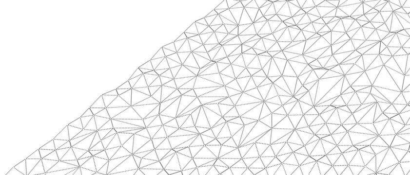 Geometric abstract pattern with dotted lines and triangles creating a net