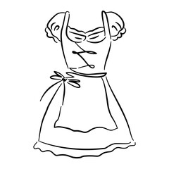Fototapeta premium Oktoberfest dirndl dress costume handdrawn line art clothes
